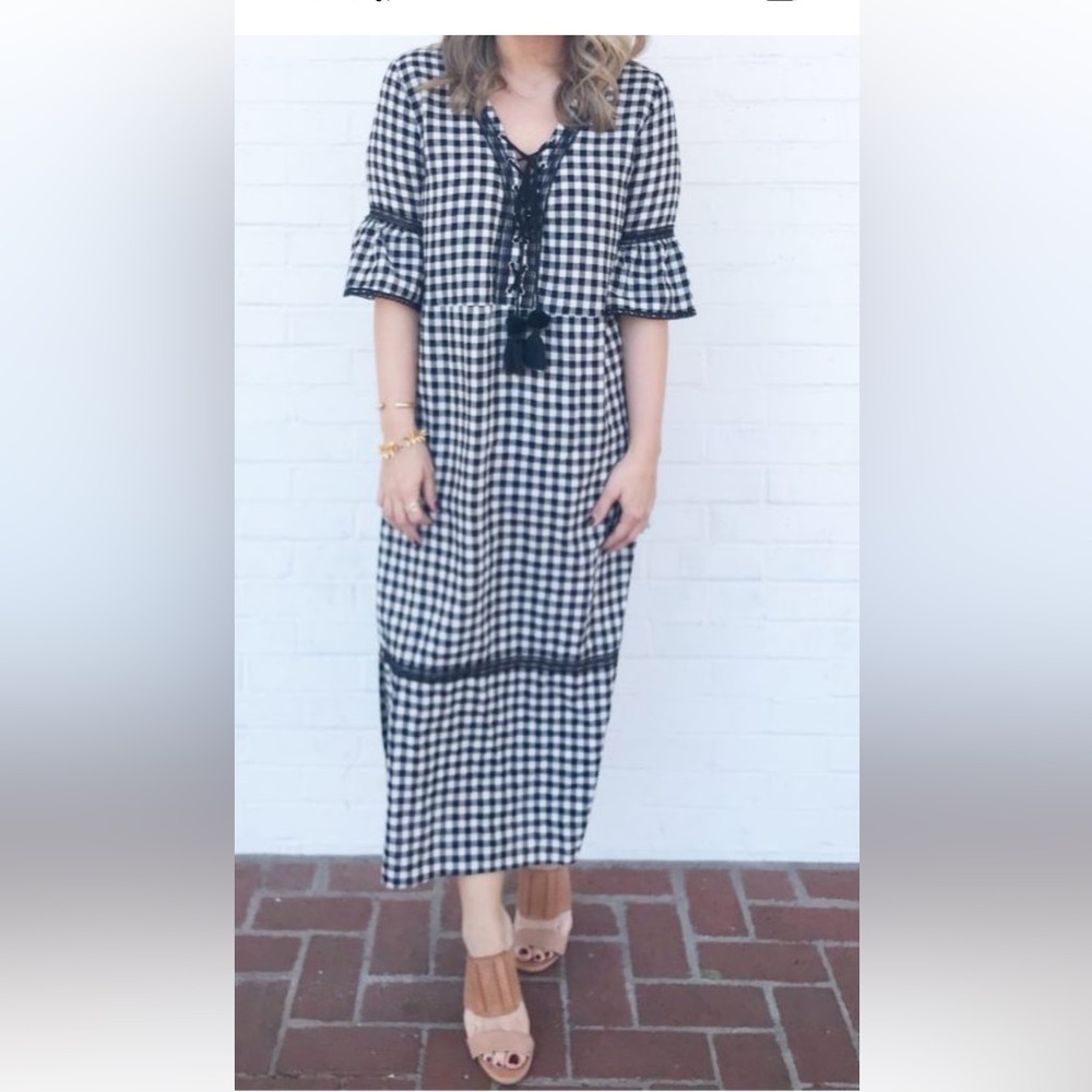 POL Black and White Checkered Dress #0092